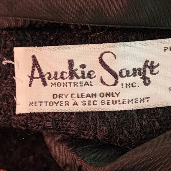 Paula Klein France VTG Black Wool Tweed Blazer Skirt Suit Set - Picture 11 of 14